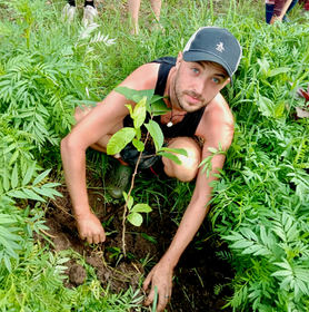 Student volunteer planting a tree - GapGuru